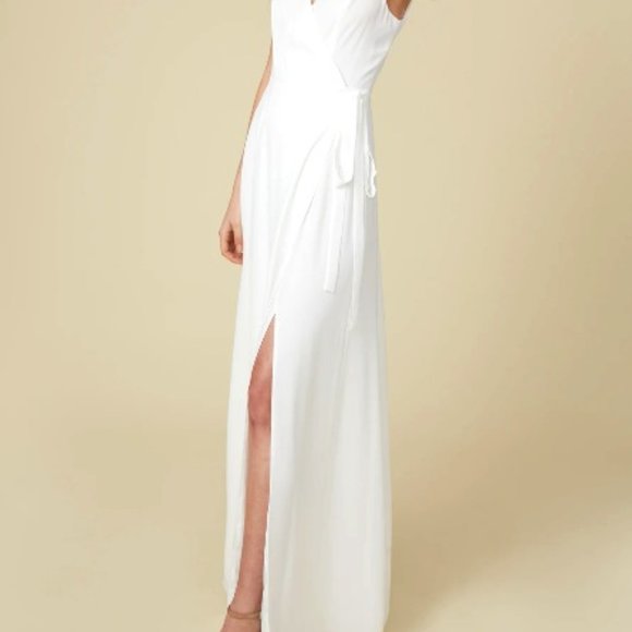 THE ANGELINA FRONT SLIT WRAP in IVORY - Picture 1 of 3